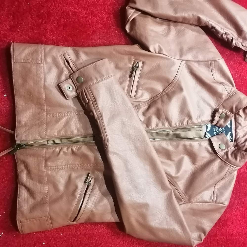 Brown faux leather jacket